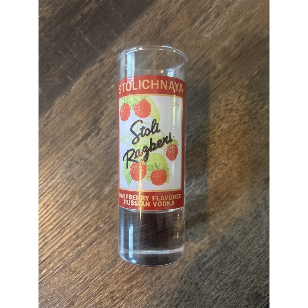 Stoli Raspberry Flavored Russian Vodka Shot Glass Stolichnaya Russian